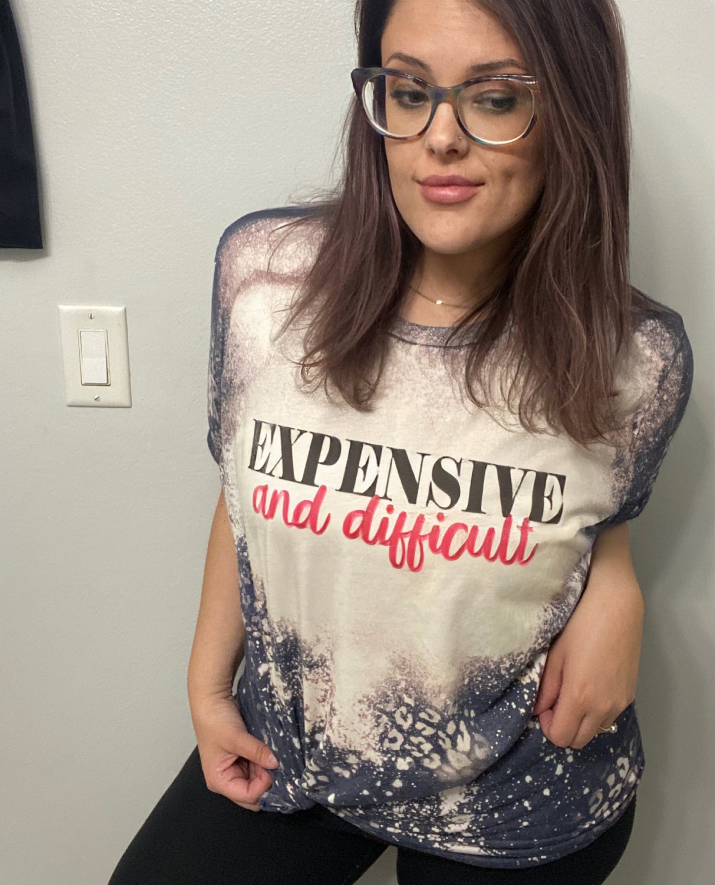 Expensive and Difficult bleached tee