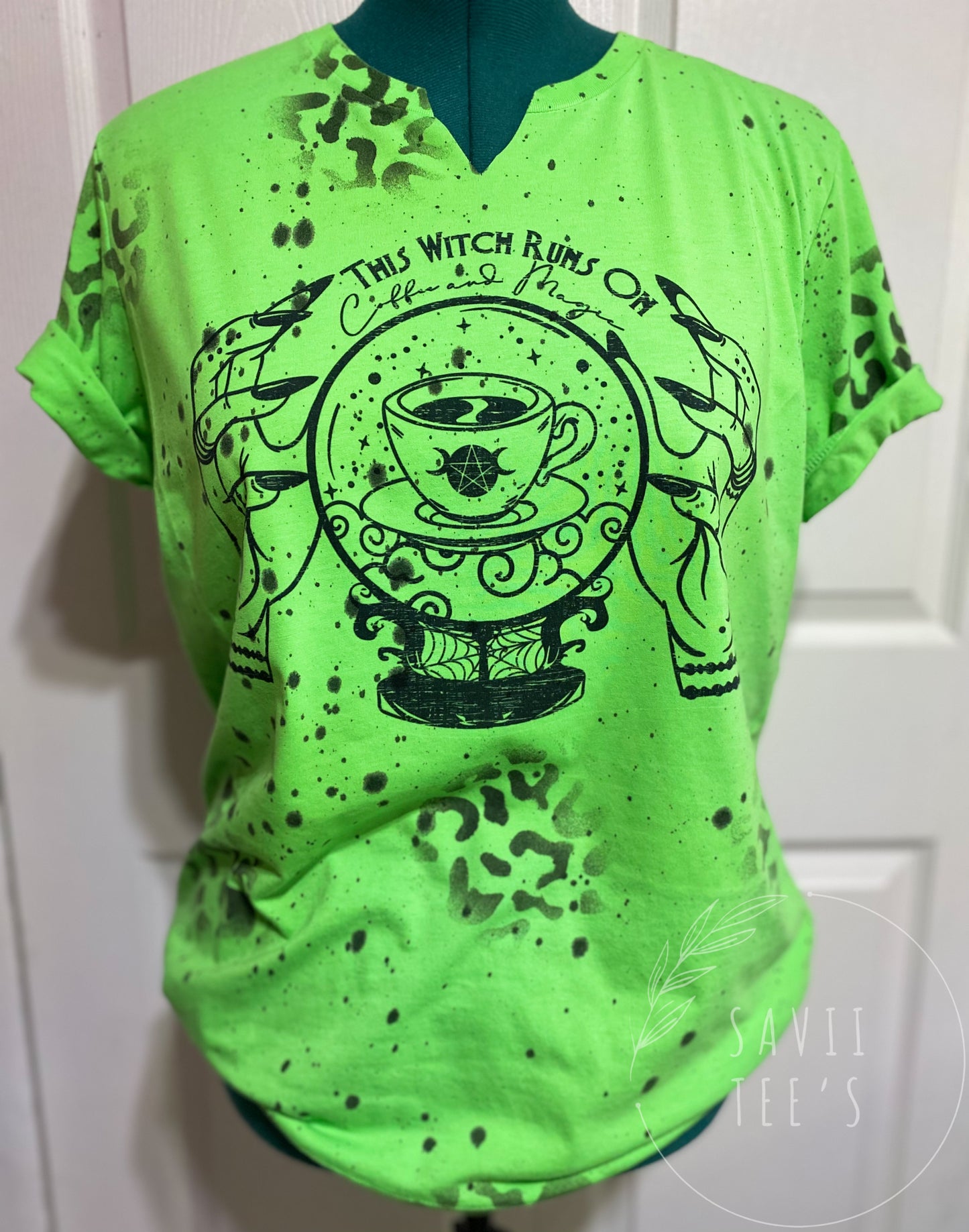 This Witch splatter dyed tee (leopard optional)