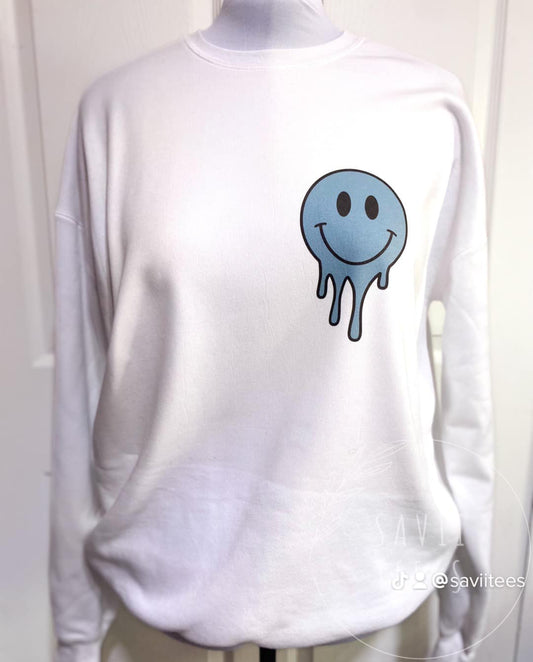 Doin' my freakin' best melting smiley luxury crew