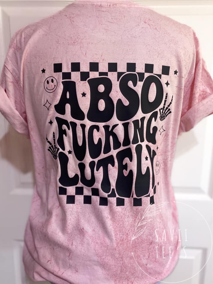 Absofuckinglutely dyed tee with pocket print