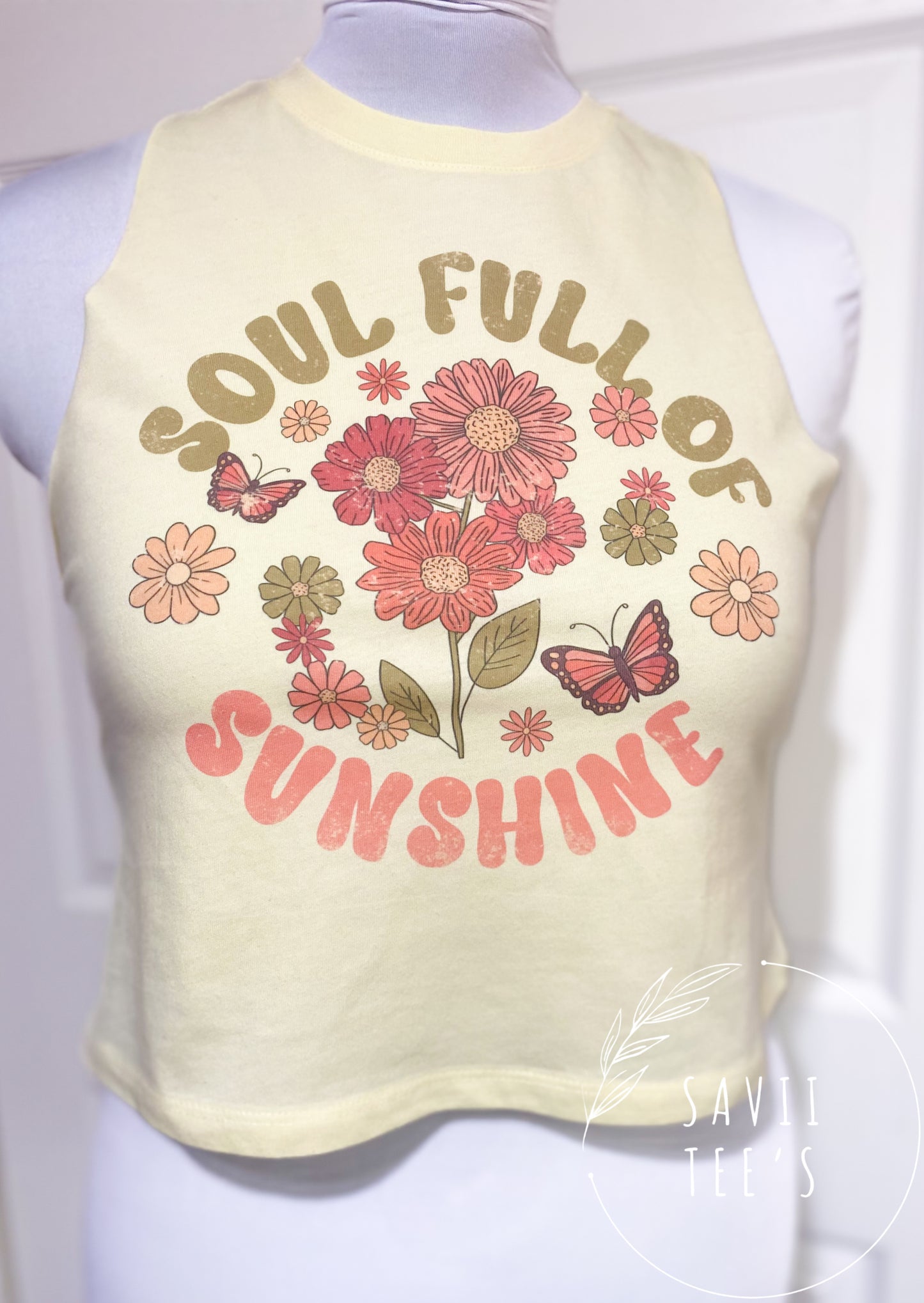 Soul full of sunshine cropped racerback tank