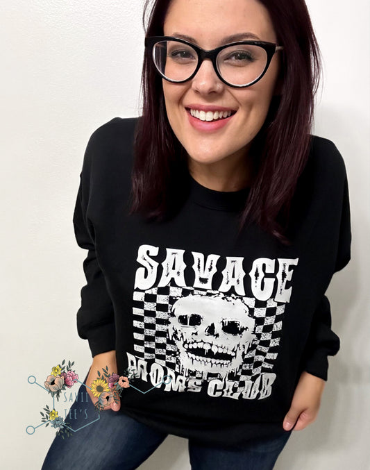 Savage moms club crew neck sweatshirt