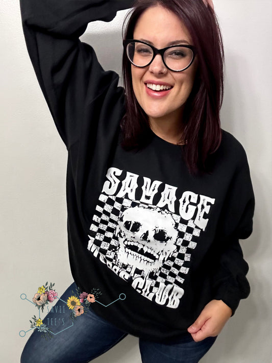 Savage moms club crew neck sweatshirt