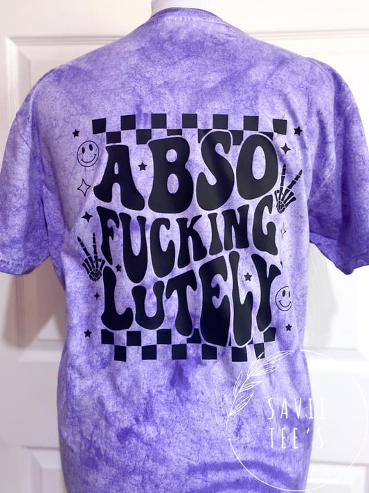 Absofuckinglutely dyed tee with pocket print