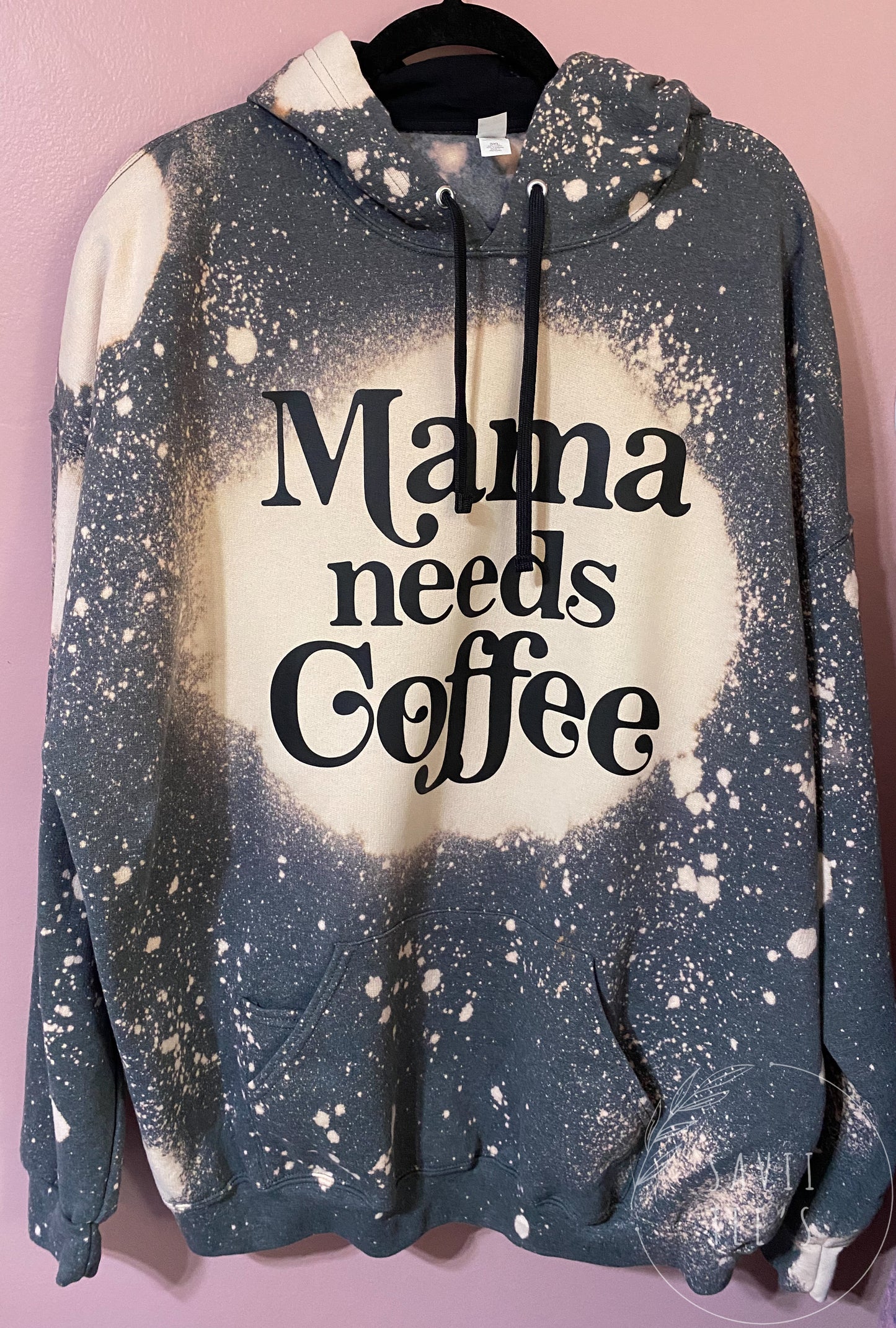 Mama needs Coffee bleached hoodie