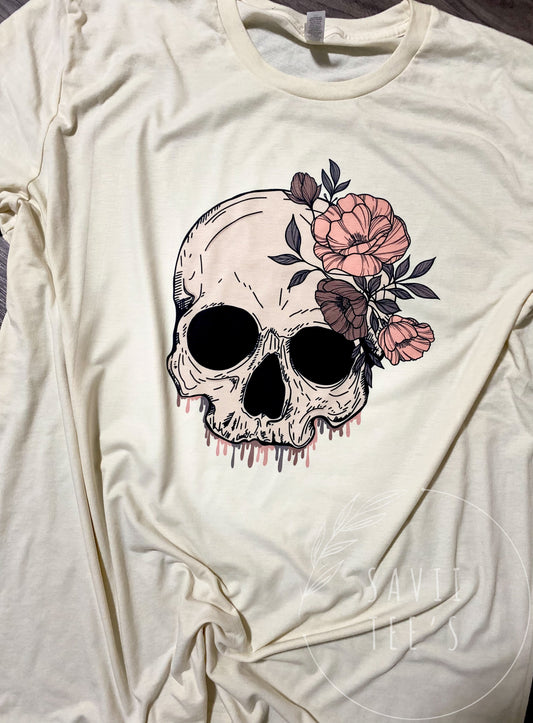 Skellie Rose Natural Triblend tee