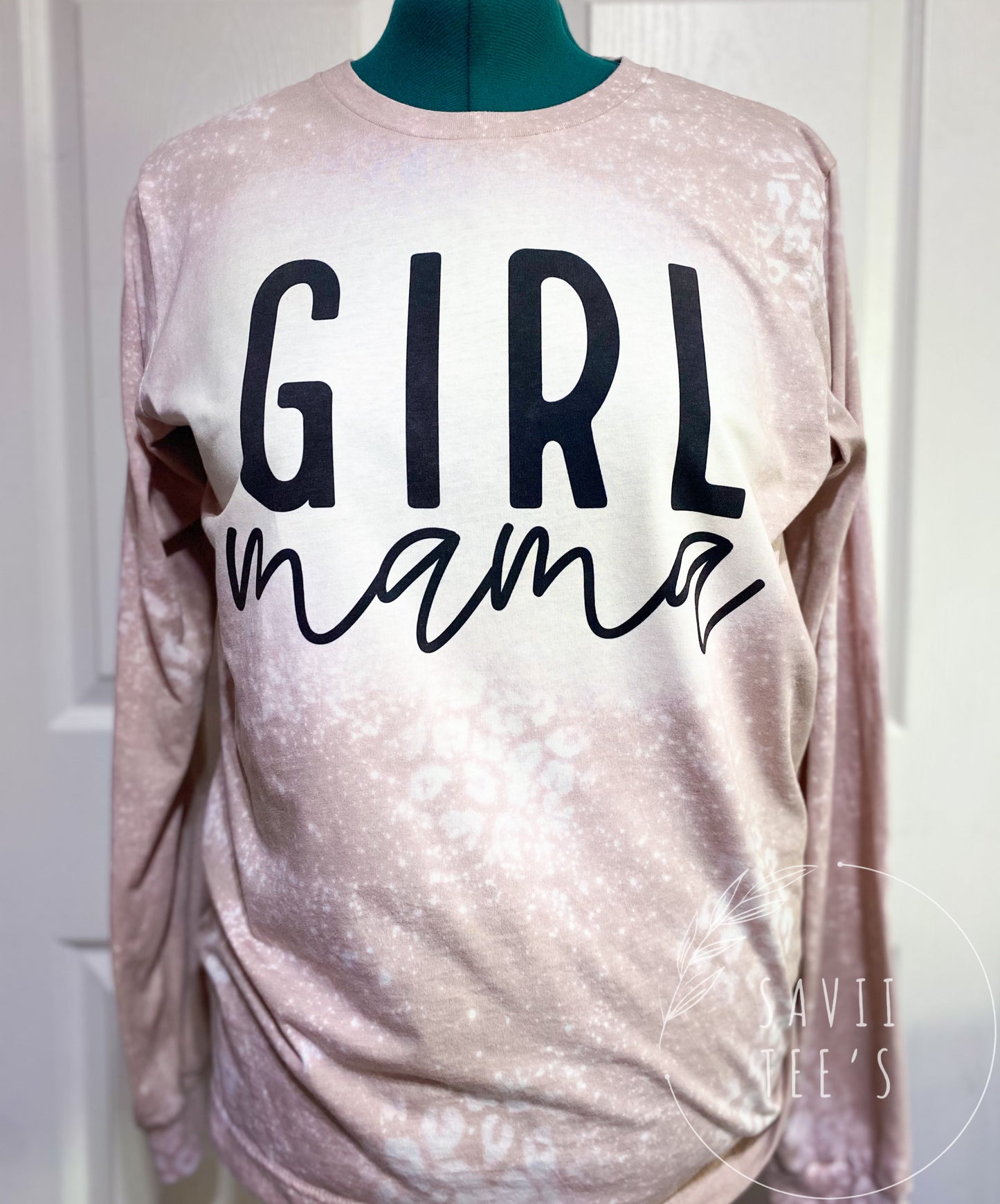 Girl Mama leopard bleach (short or long sleeve)